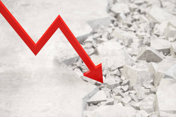 istock Financial Market Concepts. Down At The Falling Red Arrow. 1213818738