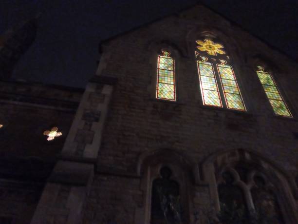 istock Church with Stain glass windows in England 1213819131