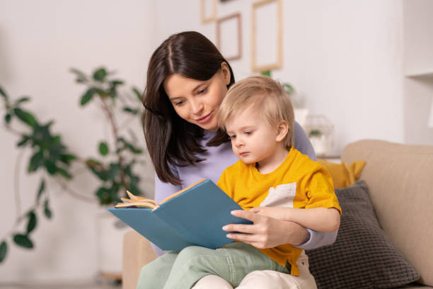 istock Reading fairy tale to son 1213821136