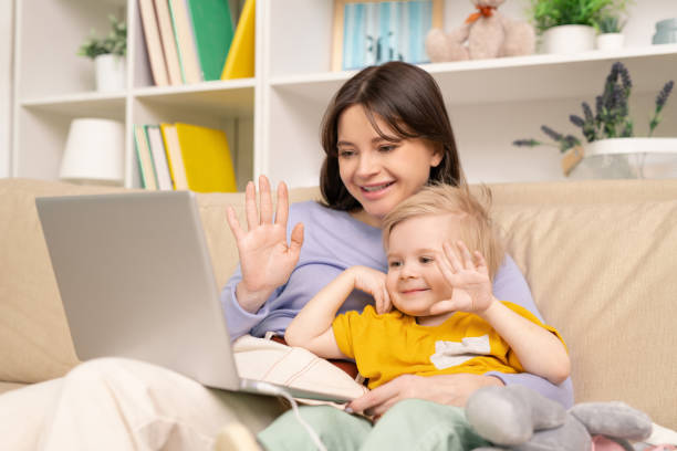 istock Talking to father via video chat 1213821266