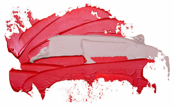 istock Austrian flag textured oil paint brush stroke, isolated on white background. 1213822997