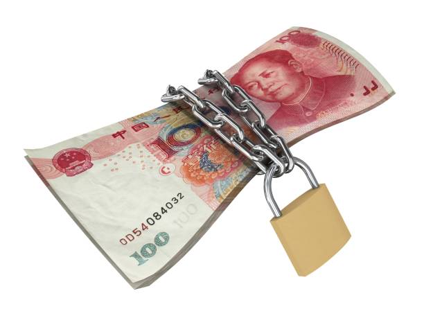 istock Chinese money lock security safe protection 1213835335