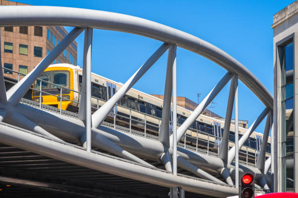 Railway overpass with a train leaving from London Bridge station in London Railway overpass with a train leaving from London Bridge station in London, England southeast stock pictures, royalty-free photos & images