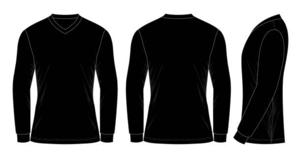 istock Black Long Sleeve Football Shirt Vector For Template 1213836468