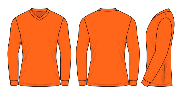 istock Orange Long Sleeve Football Shirt Vector For Template 1213836470