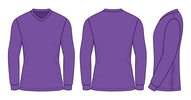 istock Purple Long Sleeve Football Shirt Vector For Template 1213836474