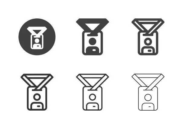 Vector illustration of Employee Card Icons - Multi Series