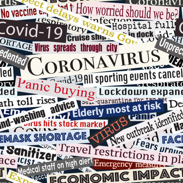 Coronavirus headlines seamless tile Seamless tile editable vector news headlines about the coronavirus outbreak newspaper headline stock illustrations