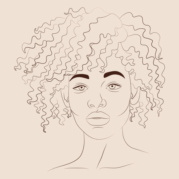 Vector Illustration Of Beautiful Black Woman Stock Illustration - Download  Image Now - Women, African-American Ethnicity, Curly Hair - iStock