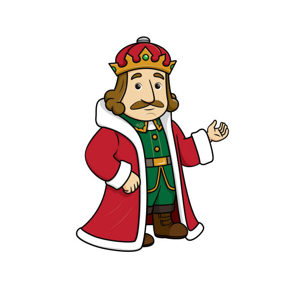 ilustrações de stock, clip art, desenhos animados e ícones de vector illustration of king isolated on white background. - president men cartoon old