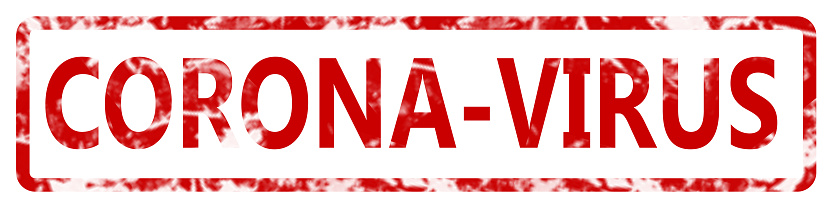 red CORONAVIRUS stamp on white background, banner Corona Virus disease 2019