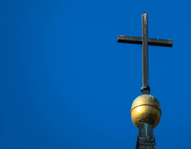 istock Church Roof with a cross. 1213850832
