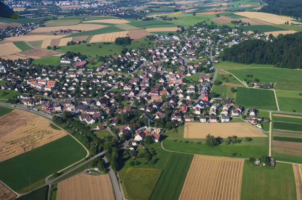 istock aerial view on village 1213855155