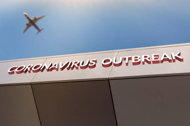 istock Coronavirus outbreak flight travel concept. Flights cancelled and unavailable 1213855326