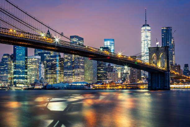 istock View of Brooklyn bridge by night 1213857703