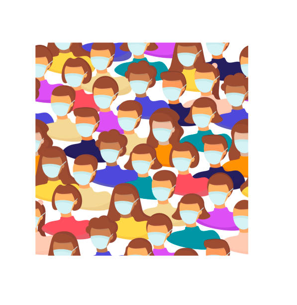 istock Novel coronavirus , people in white medical face mask. Concept of coronavirus quarantine vector illustration. Seamless pattern. 1213857754