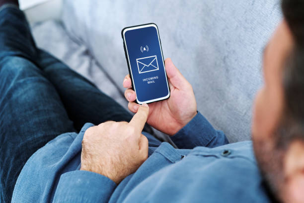 Businessman working at home using with smart phone
