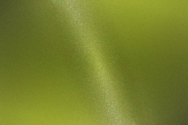 コピースペース、壁紙テクスチャの背景と光る光緑色の金属壁 - dirty paper paper plate food ストックフォトと画像