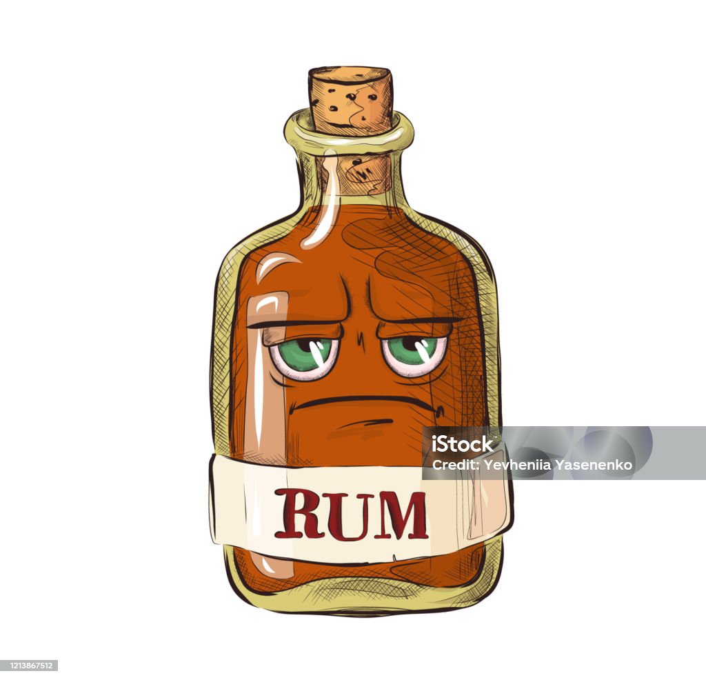 Chai Rượu Rum Với Biểu Cảm Khuôn Mặt Hình Ảnh Hoạt Hình Hài Hước ...
