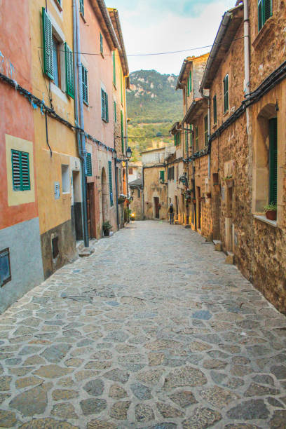 istock empty street with cobble stones in Valldemossa, Mallorca, Spain 1213868622