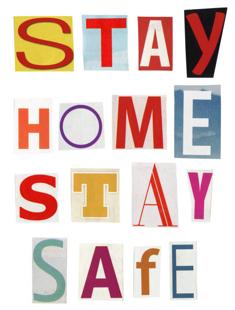 istock Stay home stay safe- text made of newspaper clippings 1213871562