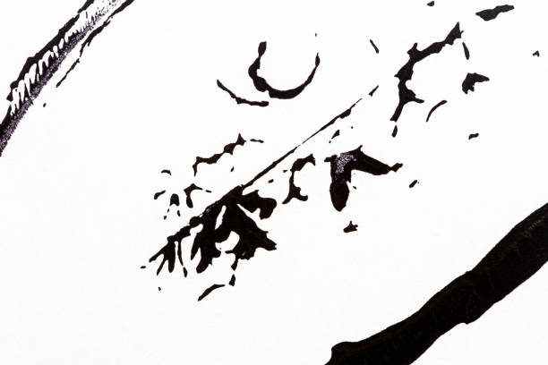 istock Black and white hand painted acrylic background. 1213871725