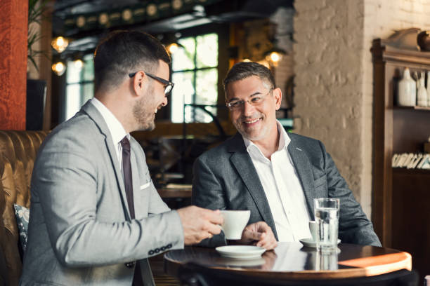 istock Businessman after work in a cafe place 1213877489