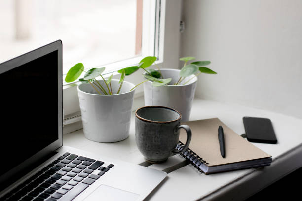 istock Home office next to the window 1213878169