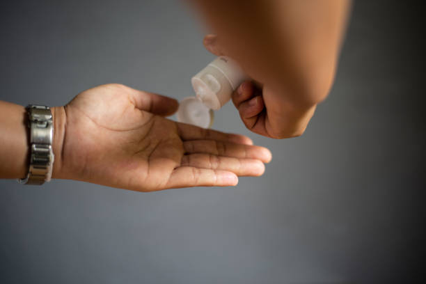 istock Close up hand using alcohol gel.Protecting coronavirus  or covid-19 concept. 1213880815