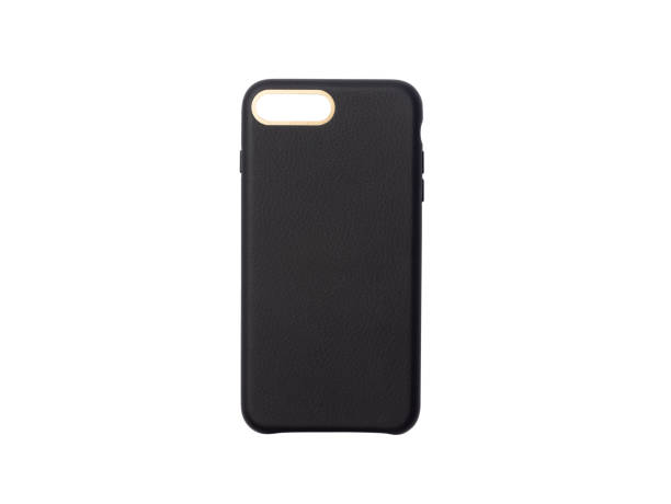 istock Black blank leather smartphone case isolated on white background with clipping path for your design 1213880892