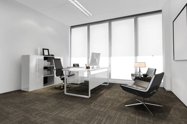 istock 3d rendering business meeting room on high rise office building 1213885006