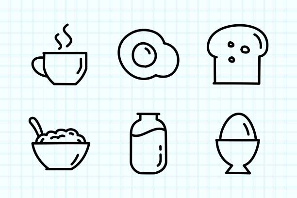 Breakfast Doodle Drawing Breakfast Doodle Drawing. breakfast room stock illustrations
