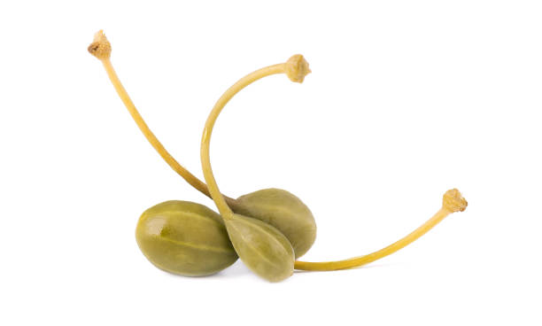 istock Capers isolated on white background. Pickled capers. Canned capers 1213888188