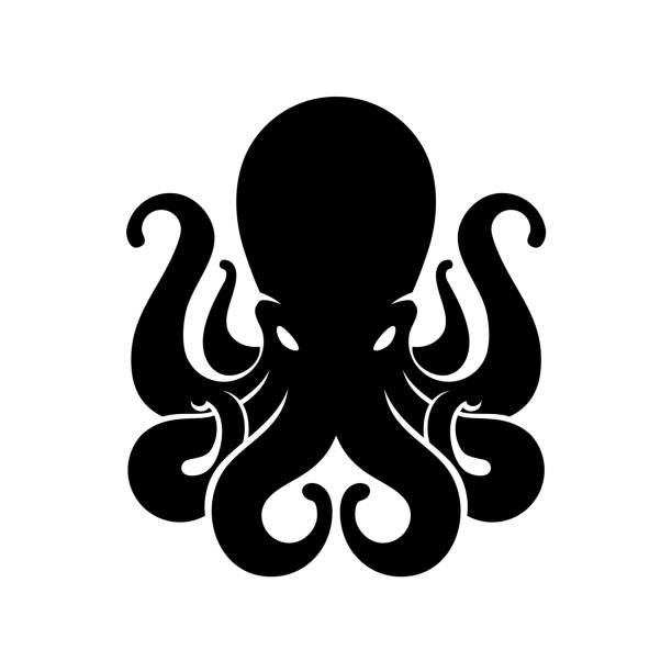 силуэт осьминога - octopus stock illustrations