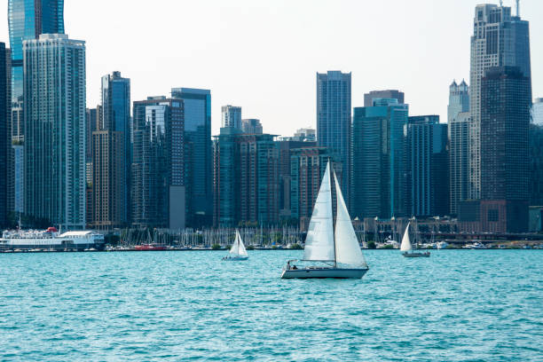 istock Sailing on Lake Michigan in Chicago 1213889669