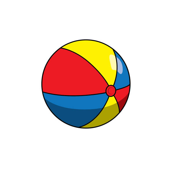 A colourful beach ball cartoon style isolated 2284390 Vector Art at Vecteezy