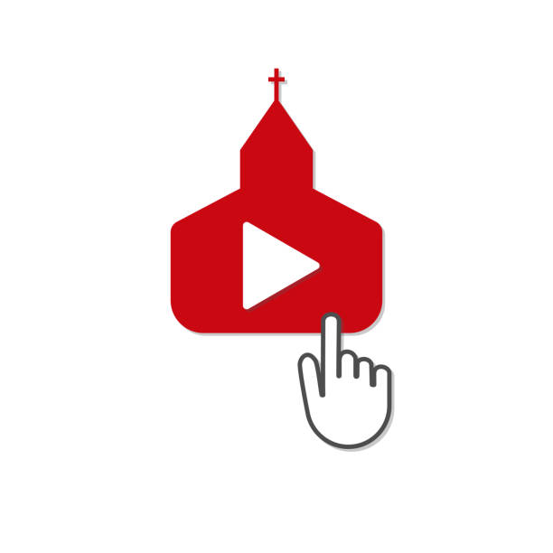 online kościół usługi kwarantanny streaming wektor wideo - religious icon video stock illustrations