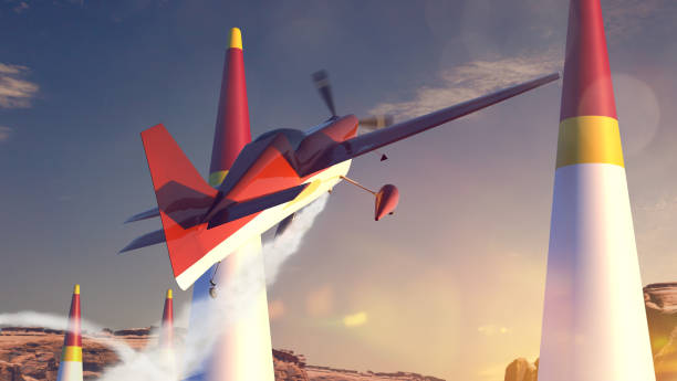istock Sports plane on air racing. Render 3D. Illustration. 1213900806