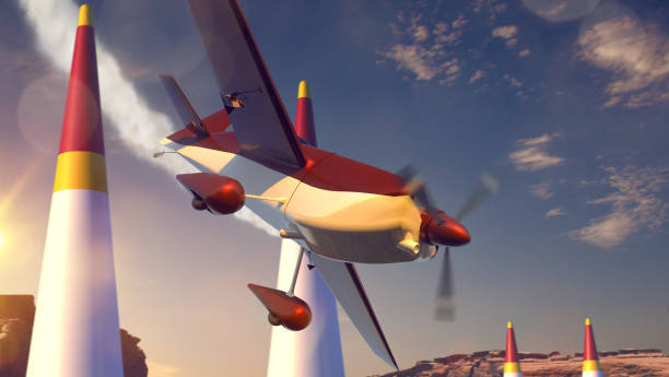 istock Sports plane on air racing. Render 3D. Illustration. 1213900837
