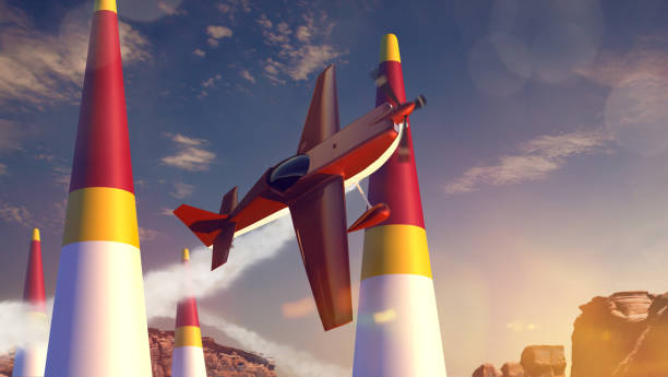 istock Sports plane on air racing. Render 3D. Illustration. 1213900889