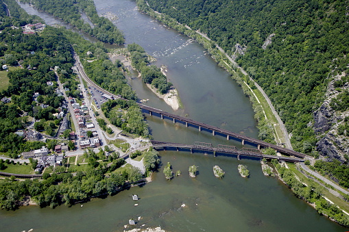 Aerial view of Harpers Ferry West Virginia photograph taken May 2007