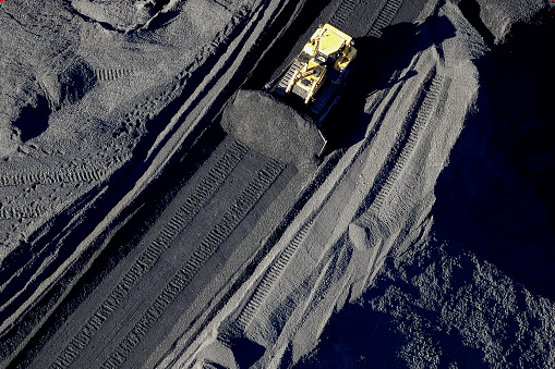 Aerial view of Coal Pile southern West Virginia Photograph taken April 2007