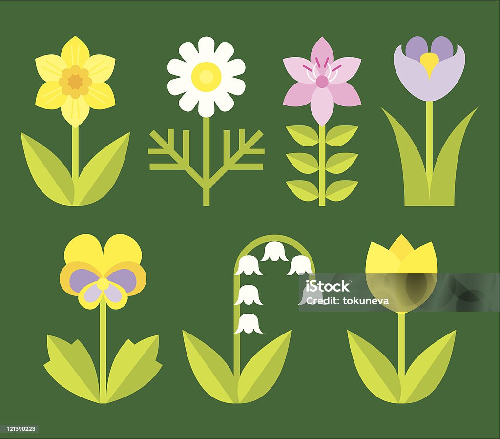 Różne Ogród kwiaty - Grafika wektorowa royalty-free (Narcyz - Liliowate)