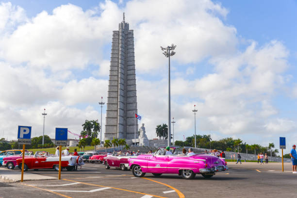 Havana / Cuba: January 14 2020: Revolution Square and Jose Marti Memorial