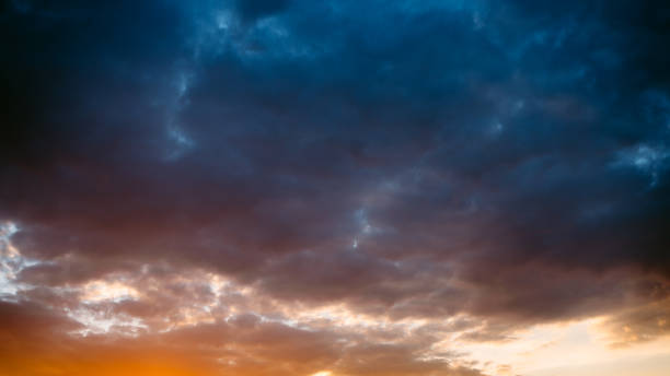 istock Picturesque dark blue cloudy sky 1213906179