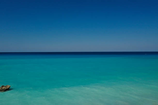 Drone shot of a Ionian sea in Greece.