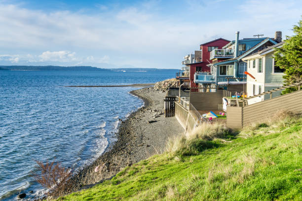 west seattle view case - waterfront property foto e immagini stock