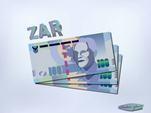 ilustrações de stock, clip art, desenhos animados e ícones de south african rand money paper design - business slave