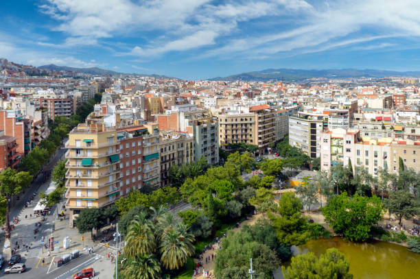 istock Barcelona Spain cityscape and skyline 1213913622