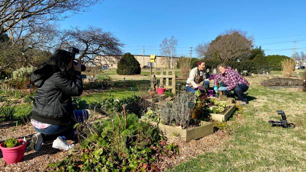 istock Photographer shooting gardeners 1213913925